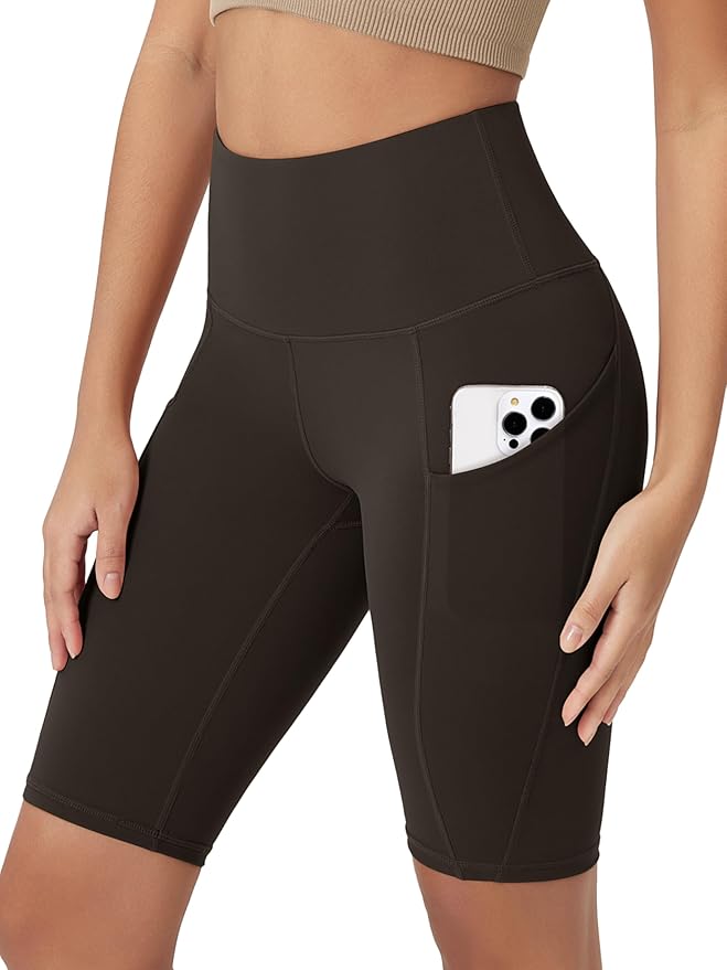 ODODOS Women's Tummy Control Biker Shorts 2.0 with Pockets High Waist Athletic Workout Yoga Shorts-3.5''/ 5"/ 8" / 10" Inseam