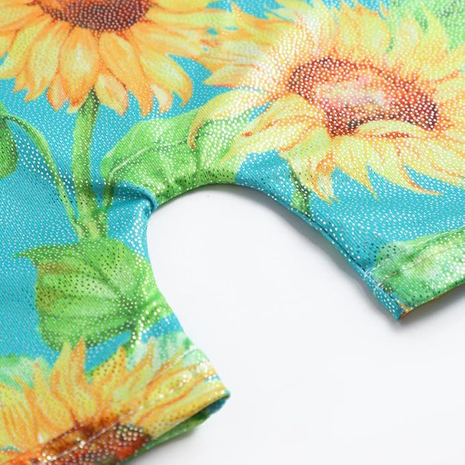 HOZIY Gymnastics Leotards for Girls with Shorts Toddlers Biketards Rainbow Unicorn Dinosaur Mermaid Leopard Flower Galaxy
