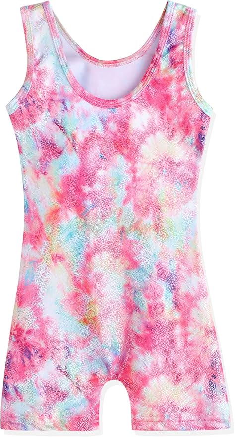 HOZIY Gymnastics Leotards for Girls with Shorts Toddlers Biketards Rainbow Unicorn Dinosaur Mermaid Leopard Flower Galaxy