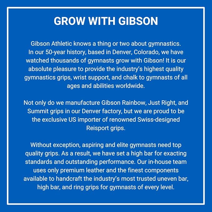 Gibson Athletic Summit Uneven Bar Gymnastic Grips for Girls, Durable Leather Grip with Double Buckle Straps for Secure Grip, Hand Grips for Early Competitor Gymnasts - Made In USA