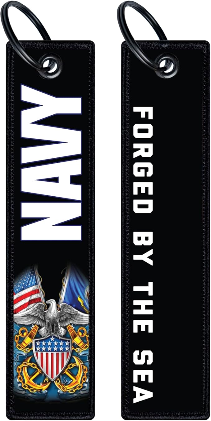 Patriotic Jet Tag Key Tag for attachment to keys, bags, Luggage and more. Made of Nylon Set of 2