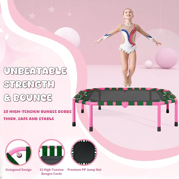 Safly Fun Foldable Gymnastics Bar for Kids, Adjustable 35"-51", Sturdy 145 lbs Capacity, Easy-to-Assemble, Gymnastics Equipment for Kids for Indoor/Outdoor Training
