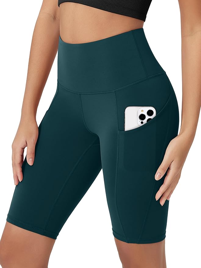 ODODOS Women's Tummy Control Biker Shorts 2.0 with Pockets High Waist Athletic Workout Yoga Shorts-3.5''/ 5"/ 8" / 10" Inseam