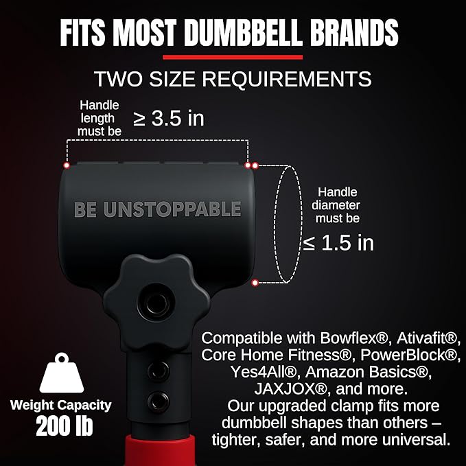 Dumbbell Converter to Barbell Set - Adjustable weights & Up to 200 lb Capacity Weight Barbell - Steel Clamp - Barbell Dumbbells Converter for Home Gym - Weight Lifting for full Body Workouts