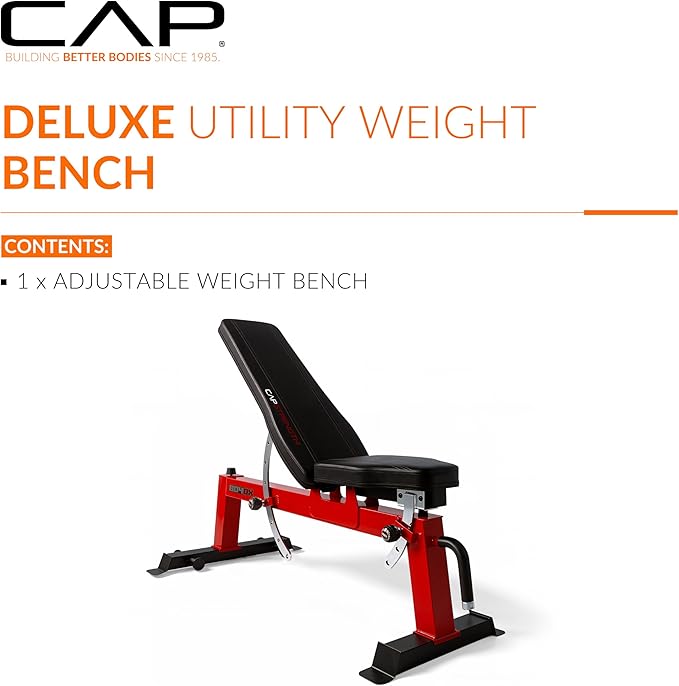 Cap Barbell Deluxe Utility Weight Bench Color Series