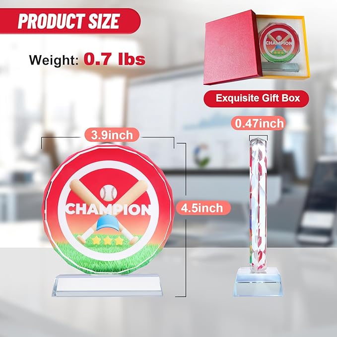 Crystal Trophy Award for Kids & Adult, Champion Football Baseball Soccer Basketball Sports Winner Trophies, Award Trophy for Sports Championships Tournaments Award Competitions Rewards Prizes