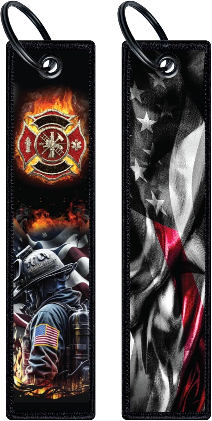 Patriotic Jet Tag Key Tag for attachment to keys, bags, Luggage and more. Made of Nylon Set of 2