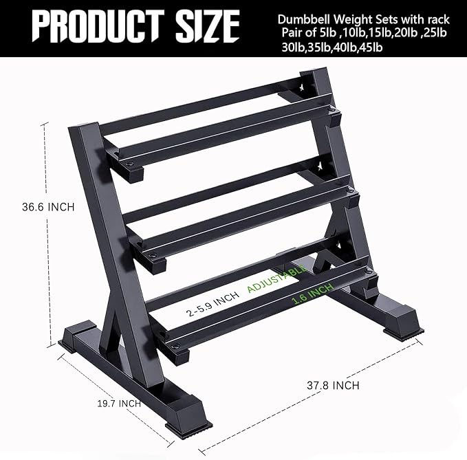 350/450/550 lbs Hex Weight Dumbbells Sets with Rack 5-45lbs Rubber Gym Equipment Coated Dumbbell Free Weights Set for Home Exercises Set of Weights Dumbbells and Rack