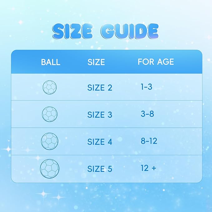 Soccer Ball Size 4 Size 3 Size 2 with Pump Deflated - Glitter Unicorn Dinosaur Toys for Toddler Kids - Sports & Outdoors Games - Christmas Stocking Stuffers Birthday Gifts for Boys Girls 1-3 3-8 8-12