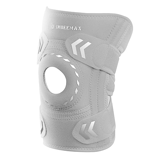 Knee Support Brace for Women Men, Adjustable Knee Compression Sleeve Brace Patellar Pad Tendon - Arthritis Pain, Meniscus Tear, Injury Recovery, Running, Workout, Neoprene Knee Braces with Stabilizers and Open Patella, Gray