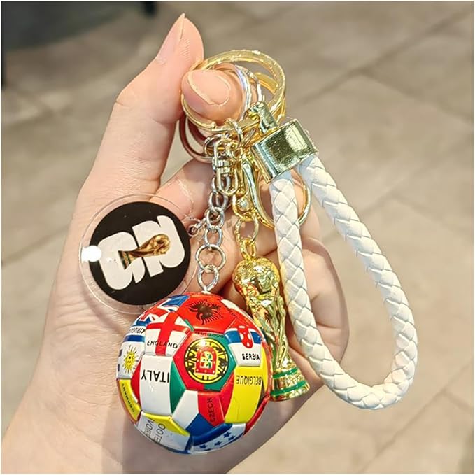 Soccer Keychain 2026 World Cup Design Soccer Ball Keychain with National Flags