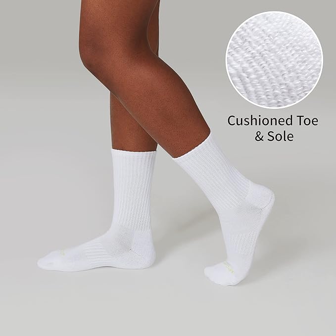 MONFOOT Women's and Men's 3-8 Pairs Athletic Cushion Crew Socks Multi