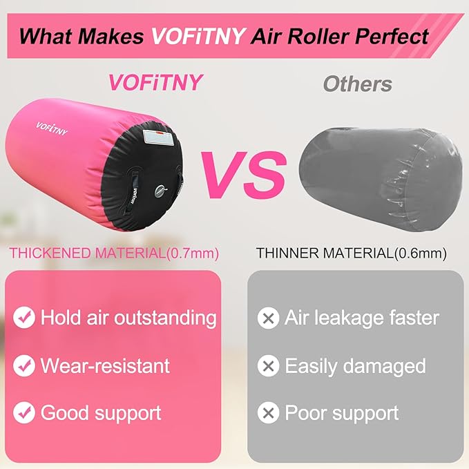 VOFiTNY Gymnastics Tumbling Equipment Air Barrel Inflatable Octagon Tumbler Roller Back-bend Trainer Cheerleading Without Pump