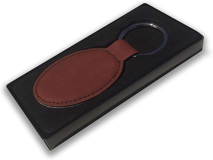 LaserGram Oval Keychain, Soccer Ball, Personalized Engraving Included