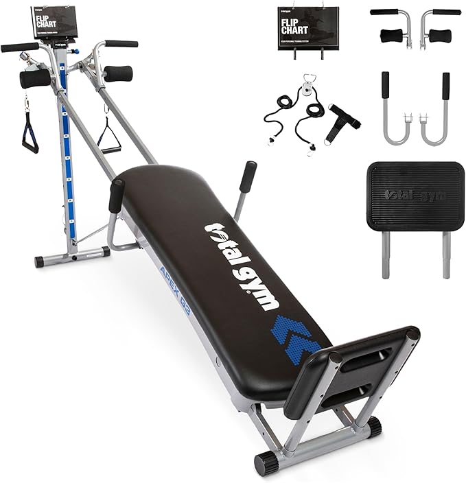 TOTAL GYM APEX G3, Slim-Frame Incline Bodyweight Training Home Exercise Machine, w/ 8 Levels of Resistance, Squat Stand, & Basic Accessory Set