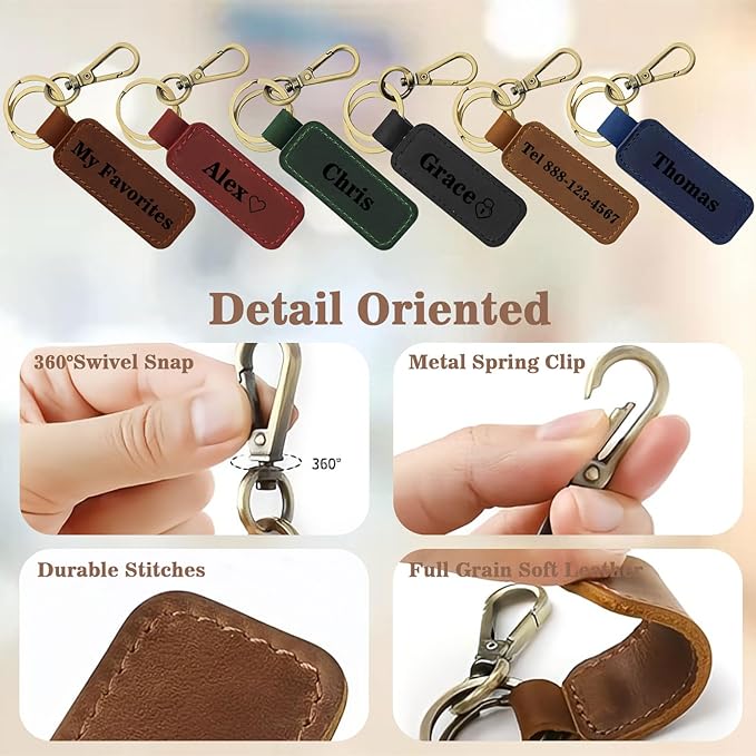 Customized Double Sided Keychain - Personalized Engraved Text/Number/Name Keychain, Custom Key chain Gift for Boyfriend