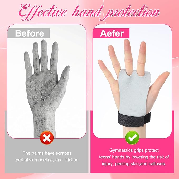 Soulchen 8 Pcs Gymnastics Grips Wristbands Gloves Gymnastic Hand Grips Gymnastic Bar Palm Protection Equipment Sports Accessories for Workout and Exercise
