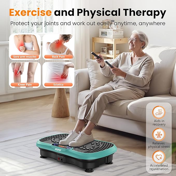 AXV Vibration Plate Fitness Platform Exercise Machine Vibrating Shaking Full Body Shaker Workout Vibrate Stand Shake Board Sport Gym for Weight Loss Fat Burner for Women Men