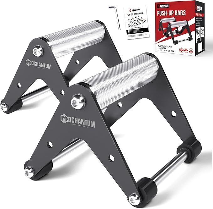 Push Up Bar - Heavy-Duty Stainless Steel Pushup Stands with Non-Slip Base, 660 lb Capacity, Portable Home Gym Equipment for Strength Training & Floor Workouts