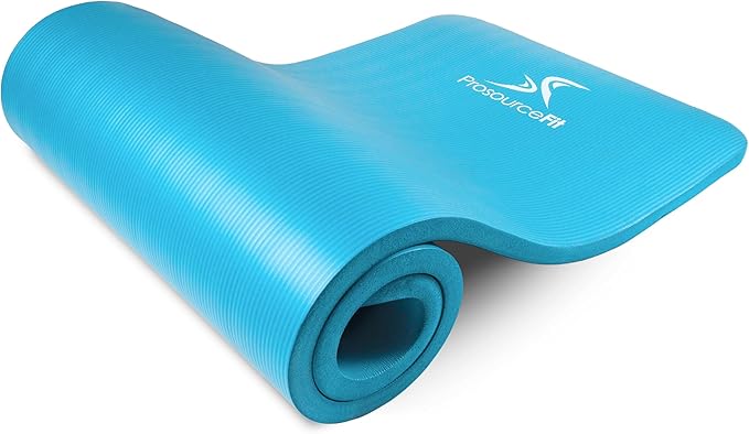 ProsourceFit Extra Thick Yoga and Pilates Mat ½” (13mm) or 1" (25mm), 71-inch Long High Density Exercise Mat with Comfort Foam and Carrying Strap