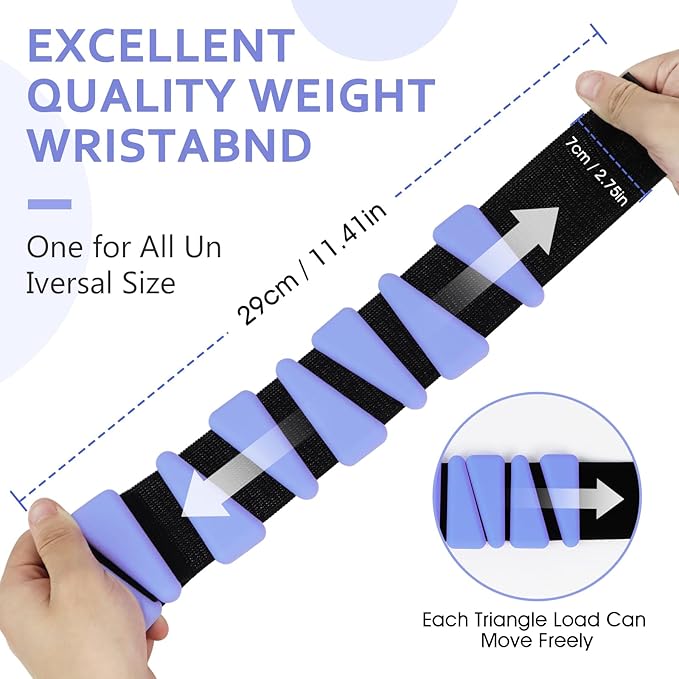 Wrist Weights Set of 2(1Lb Each), Adjustable Wrist and Ankle Weights Set for Women and Men, Wearable Silicone Wrist Bangles for Yoga, Dance, Pilates, Swimming, Cardio, Aerobics, Gym