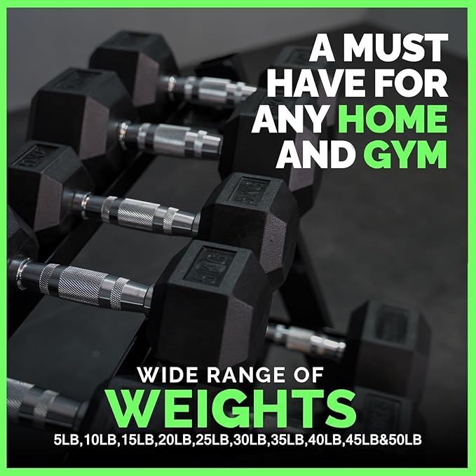 220-550 lbs Rubber Hex Dumbbells with Rack Free Weight for Home Gym, Durable Rubber Dumbbell with Storage,Coated Cast Iron Weight Strength Training Dumb bell Exercise Fitness Equipment
