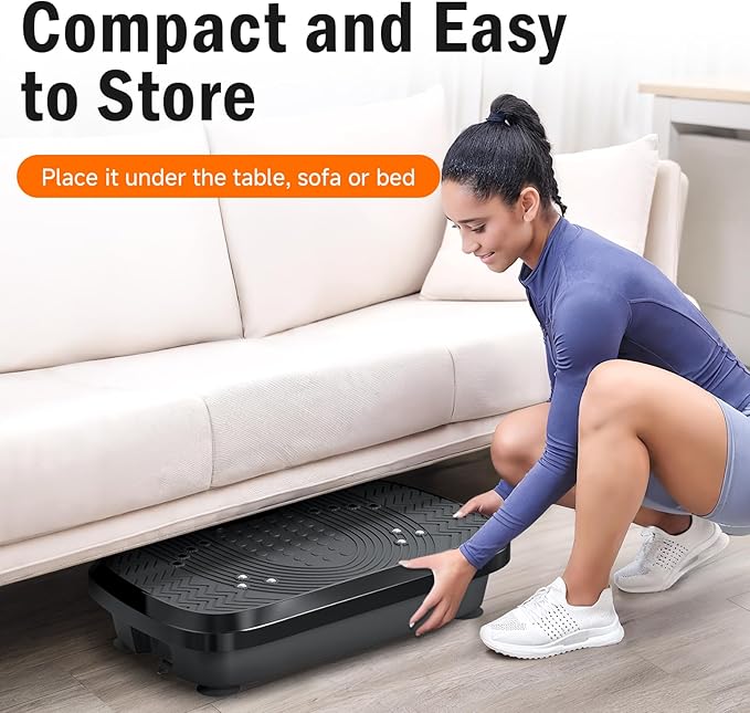 Vibration Plate Exercise Machine, Vibrating Plate for Lymphatic Drainage with 240 Adjustable Speeds, Full Body Vibration Plate Fitness Platform for Weight Loss, Bluetooth Music, Women and Men