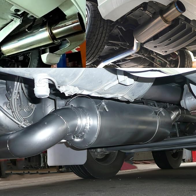 2.5'' Ultra Quiet Resonator,304 stainless steel Inlet & Outlet Universal Oval Performance Exhaust Muffler Resonators