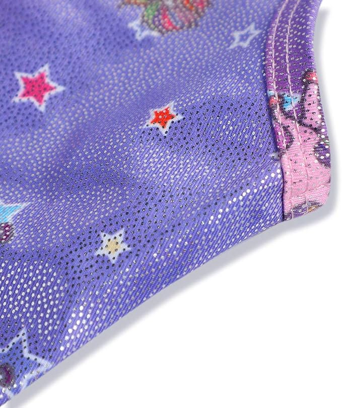 HOZIY Gymnastics Leotards for Girls with Shorts Toddlers Biketards Rainbow Unicorn Dinosaur Mermaid Leopard Flower Galaxy