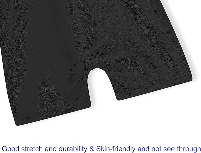 Domusgo Gymnastics Leotards for Girls Sparkly One-Piece Pro Kids Unitard Biketards with Shorts