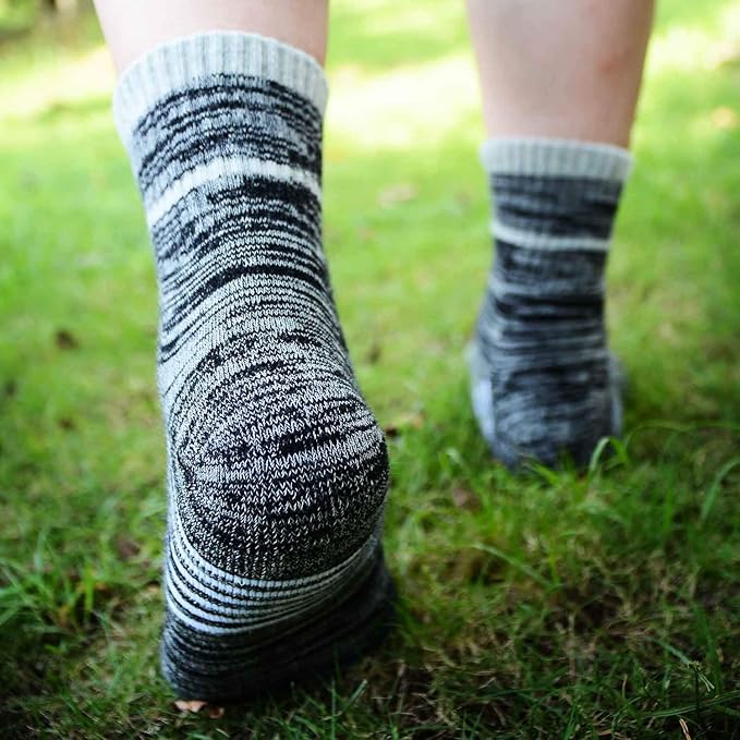 FEIDEER mens Modern Hiking socks, Athletic Cushioned Cotton Socks with Arch Support