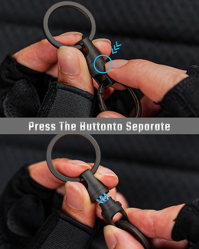 KeyUnity KA45 Titanium Quick Release Keychain, Magnetic Keychain For Car Keys-360 ° Rotatable