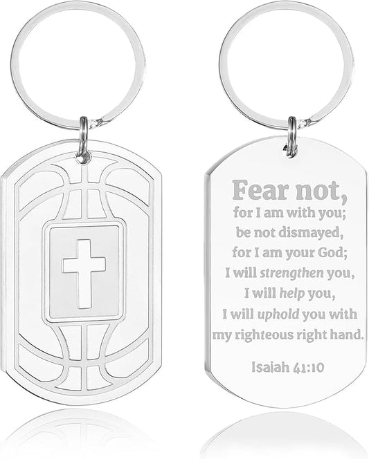 Stocking Stuffers- Football/Baseball/Soccer/Basketball Keychain for Men Baptism Confirmation Mens Gifts