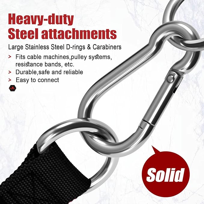 Heavy Duty Gym Exercise Handles Attachment for Cable Machine,Resistance Band,Pulley System Home Fitness Workout Equipment, with Elastic Rubber Grip and 2 Large Carabiners