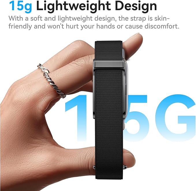 Smart Health Wristband, All-Day Continuous Heart Rate Blood Pressure Stress HRV Monitor, Improve Sleep, Wearable Activity & Fitness Tracker, 120+ Sports Modes, 60-Day Battery, with Free App