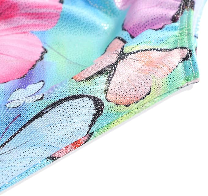 Leotards for Girls Gymnastics Toddler Dance Biketards Mermaid Unicorn Athletic Dance Wear Shiny Rainbow Blue Hotpink