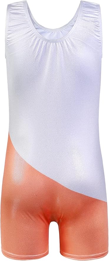 Leotards for Girls Gymnastics Toddler Dance Biketards Mermaid Unicorn Athletic Dance Wear Shiny Rainbow Blue Hotpink