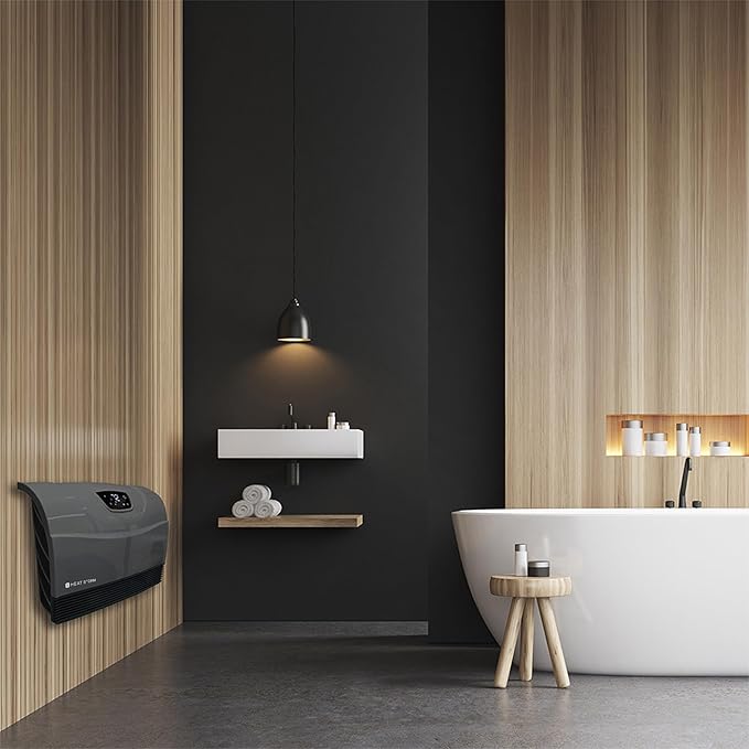 NEW Touch Screen - 1500 Watt ~ Infrared Space Heater ~ Wall Mounted ~ Wifi Enabled Grey with WIFI