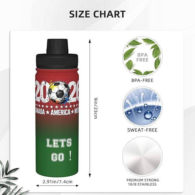 2026 new World Cup sports water bottle - 18oz Water Bottle Designed for Everyday - Sports Games, Bike Rides, Work (Style 1)