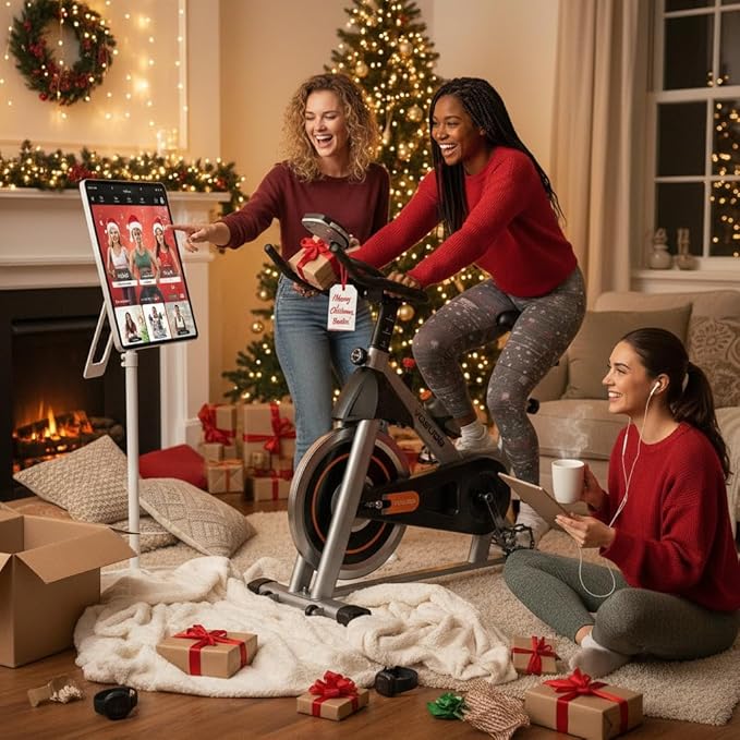 YOSUDA Exercise Bike, Brake Pad Stationary Bike for Home with Exclusive App, Magnetic Indoor Cycling Bike with 300 lb Weight Capacity, Low Noise, Tablet Holder and Fitness Courses for Weight Loss