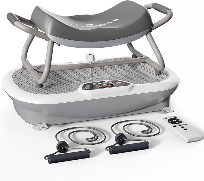 Wonder Core Rock N Fit - Vibration Plate Exercise Machine, Whole Body Vibration Platform with Seat, Body Shaker for Weight Loss, Lymphatic Drainage, Recovery, Home Fitness Equipment