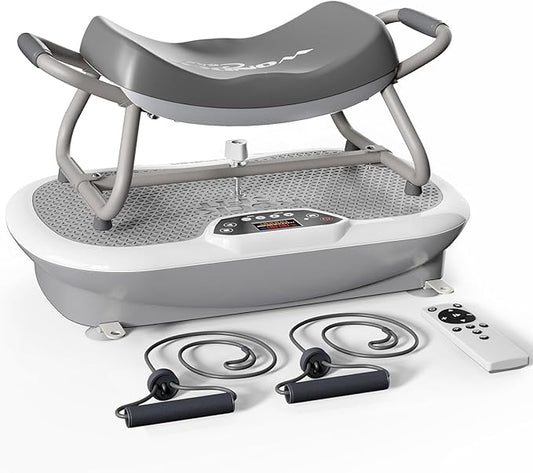 Wonder Core Rock N Fit - Vibration Plate Exercise Machine, Whole Body Vibration Platform with Seat, Body Shaker for Weight Loss, Lymphatic Drainage, Recovery, Home Fitness Equipment