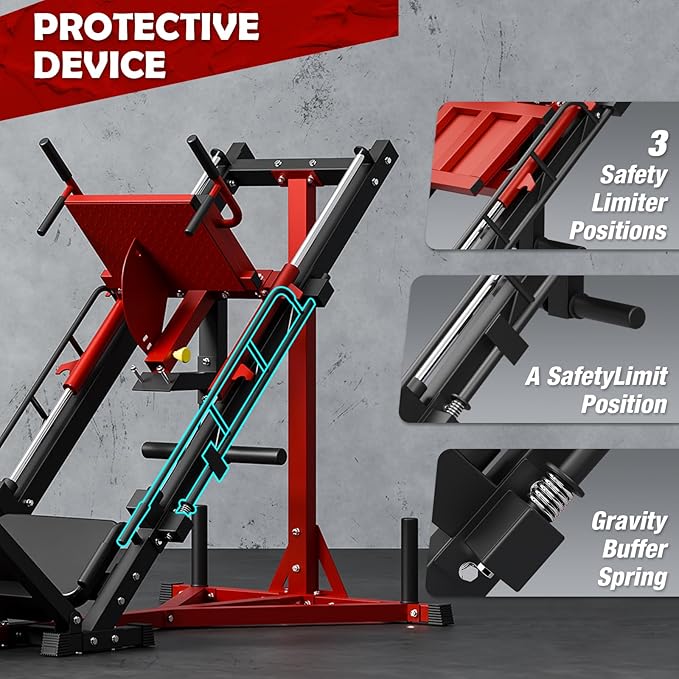 ONNO Leg Press Hack Squat Machine Combo,Adjustable Leg Exercise Machine with Linear Bearing for Home Gym,Specialty Hack Squat Machine for Lower Body Workout with Weight Storage Posts
