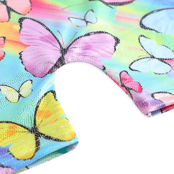 Leotards for Girls Gymnastics Toddler Dance Biketards Mermaid Unicorn Athletic Dance Wear Shiny Rainbow Blue Hotpink