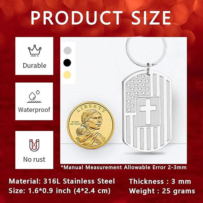 DuoDiner Stocking Stuffers Christmas Gift-Keychain Gifts for Men Religious Mens Gifts