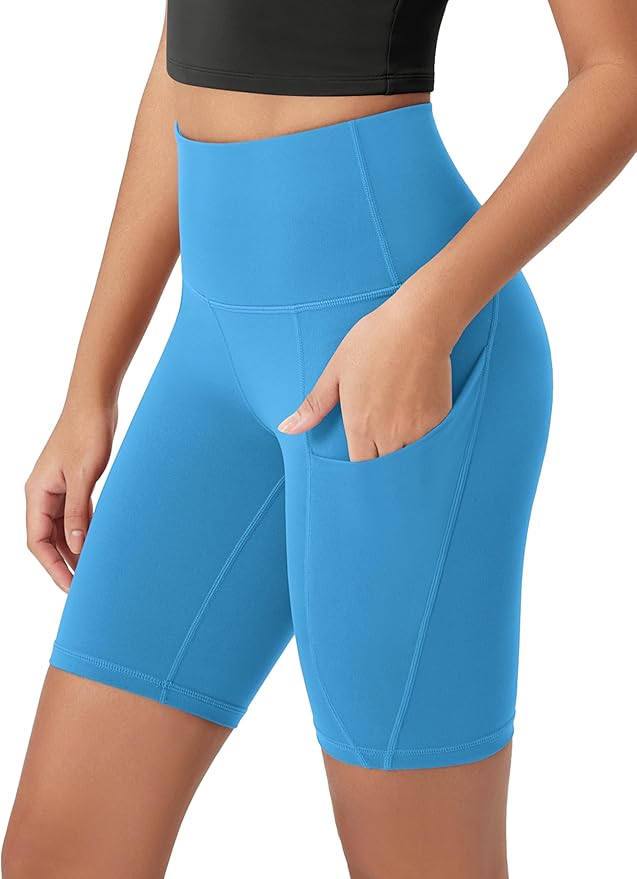 ODODOS Women's Tummy Control Biker Shorts 2.0 with Pockets High Waist Athletic Workout Yoga Shorts-3.5''/ 5"/ 8" / 10" Inseam