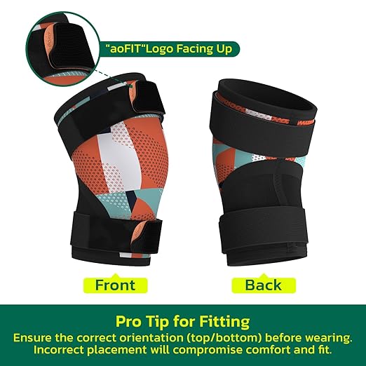 Knee Brace (1 Pair) Adjustable Strap 7mm Neoprene Knee Compression Sleeve Knee Support for Men Women for Training & Fitness, Weightlifting, Ink X-Large