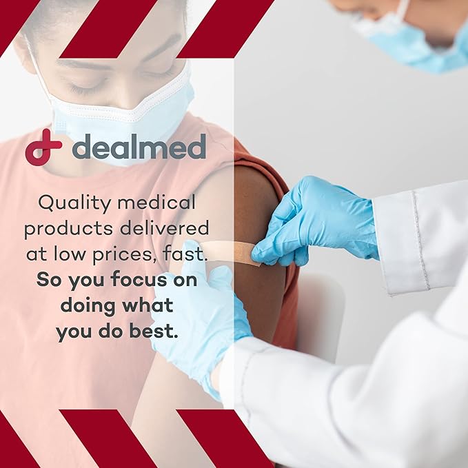 Dealmed Fabric Fingertip Flexible Adhesive Bandages – 100 Count (12 Pack) Bandages with Non-Stick Pad, Latex Free, Wound Care for First Aid Kit, 1-3/4" x 3"