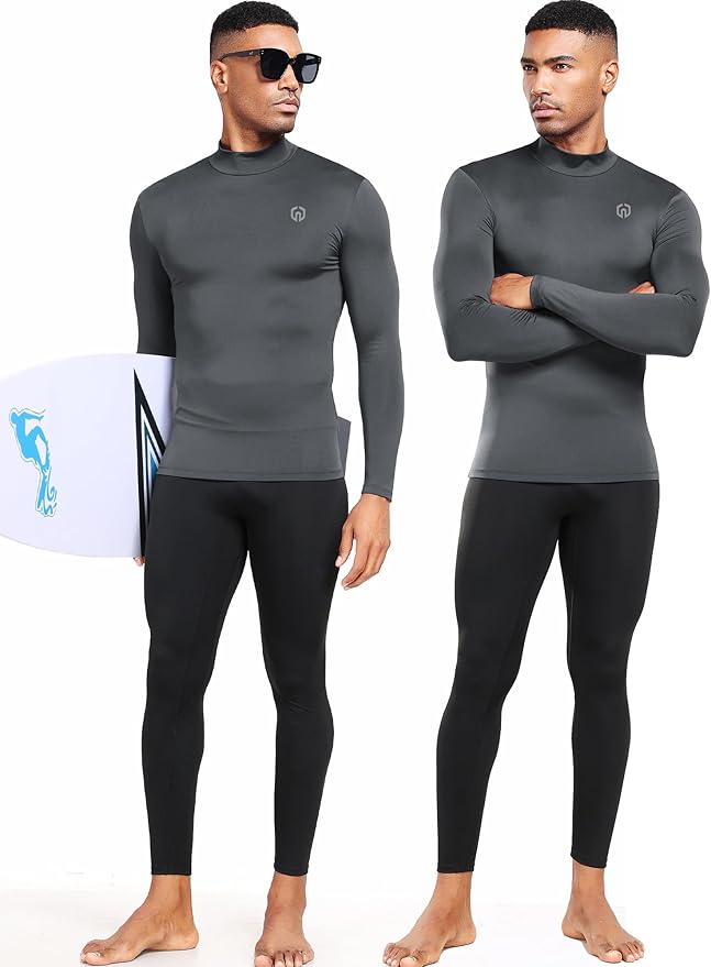 NELEUS 4 Pack Men's Workout Long Sleeve Shirts Compression Dry Fit Muscle Tops