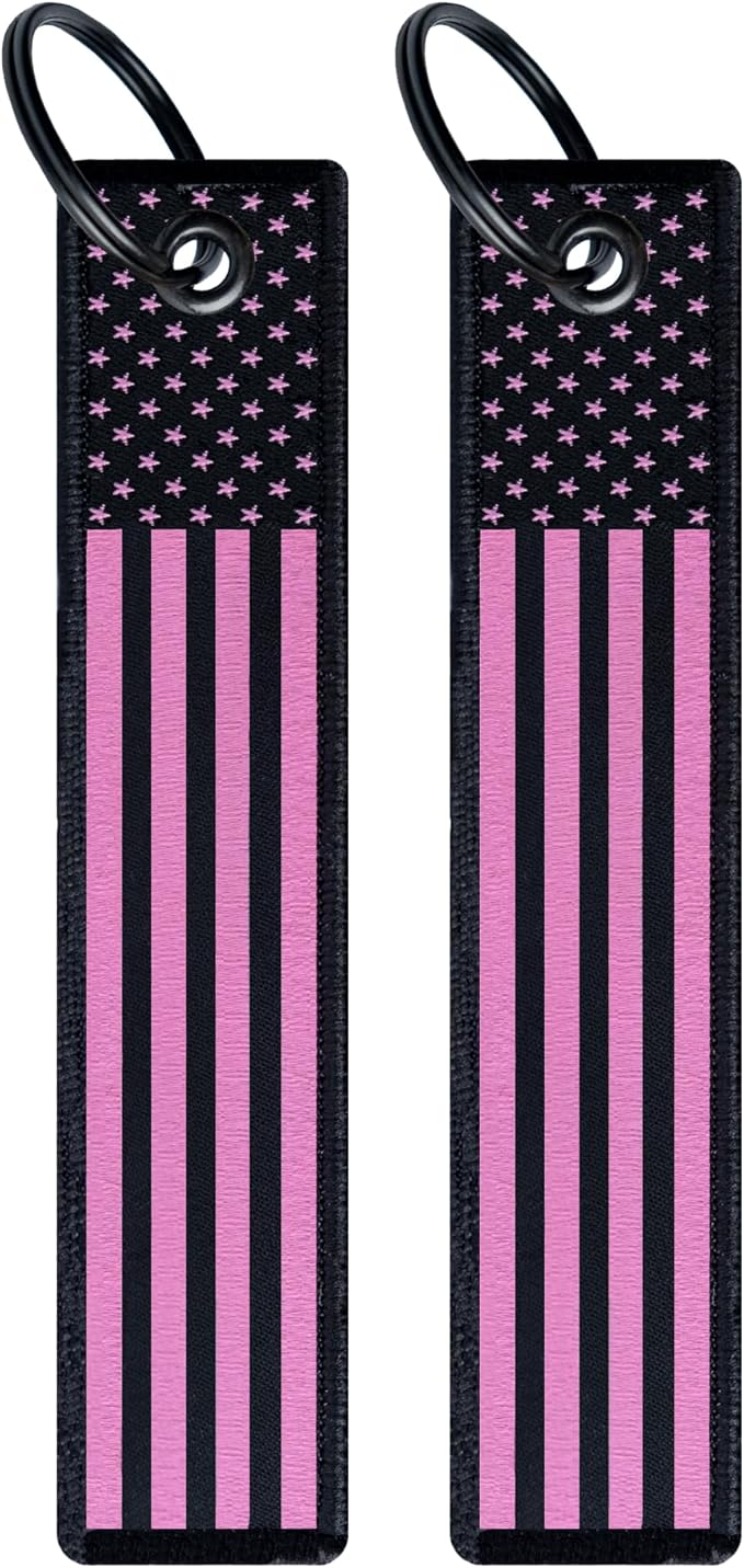 Patriotic Jet Tag Key Tag for attachment to keys, bags, Luggage and more. Made of Nylon Set of 2